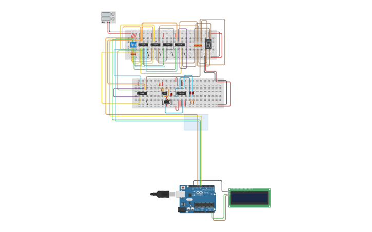Circuit design Simulación del Proyecto - TINKERCAD con arduino - Tinkercad