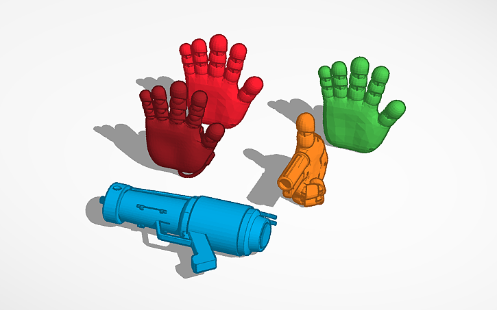 3D design Grabpack and hands - Tinkercad