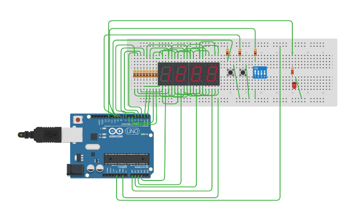 Circuit design RELOJ DIGITAL - Tinkercad