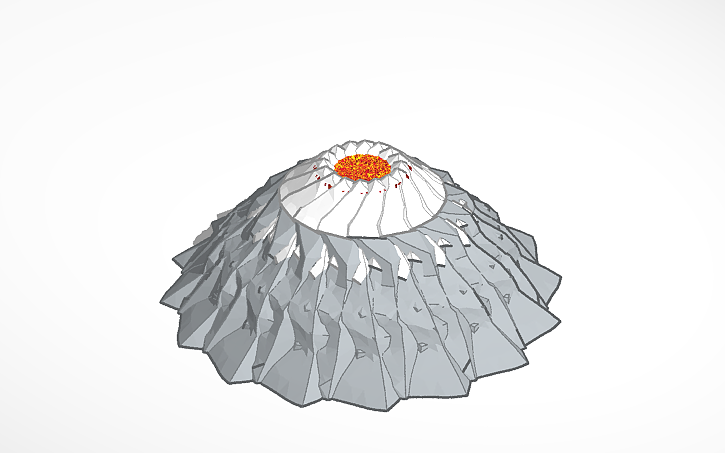 3D design a volcano with color changing lava! - Tinkercad