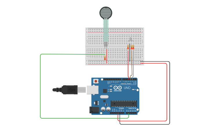 Circuit design Pressure Sensor - Tinkercad