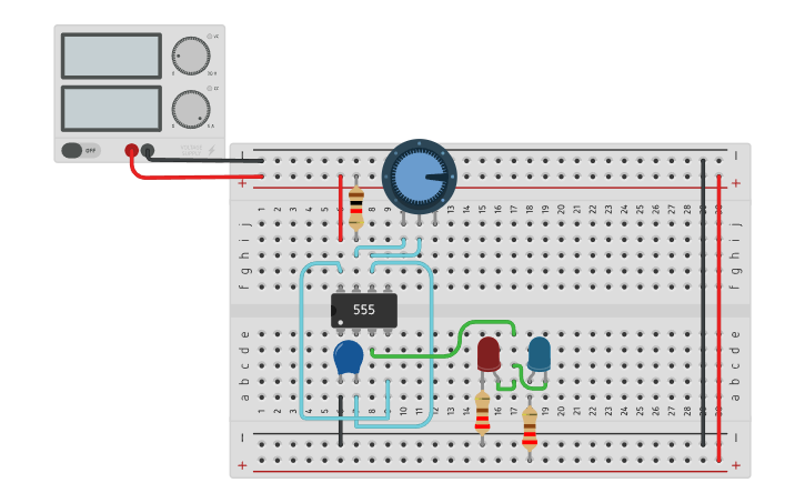 Circuit design Adjustable Blinking LED Circuit using 555 Timer IC ...