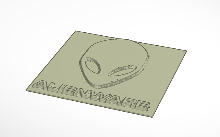 3D design Alienware Logo Plaque - Tinkercad