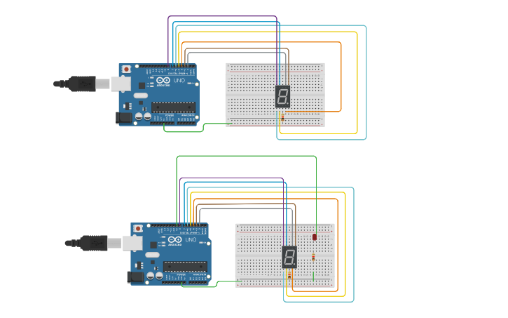 Circuit design 7 Segment - Tinkercad