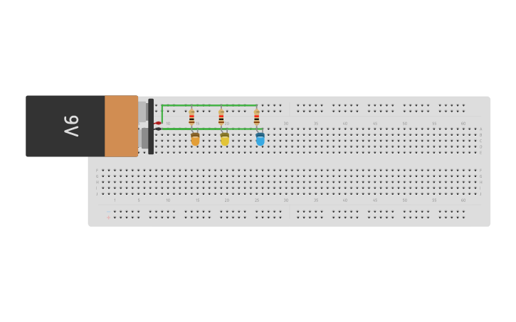 Circuit design led in parallel - Tinkercad