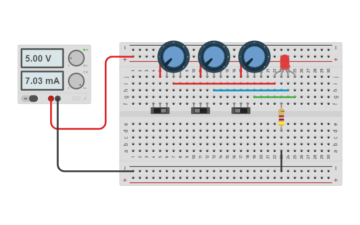 Circuit design led rgb botao - Tinkercad