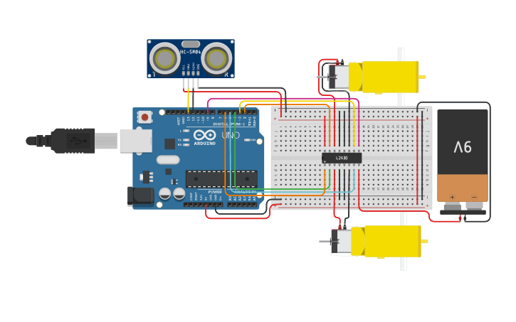 Circuit design ROBOT LABERINTO - Tinkercad