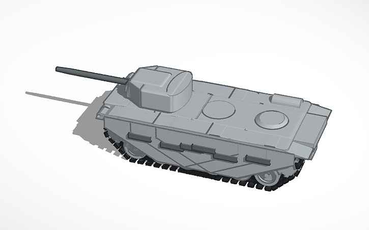 3D design Medium Armored Tank M-48 - Tinkercad