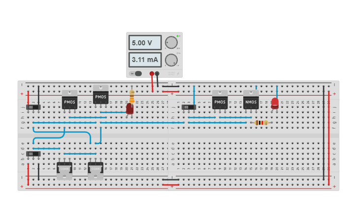 Circuit design OR GATE USING NOR AND NOT - Tinkercad