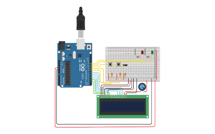 Circuit design LCD - Tinkercad