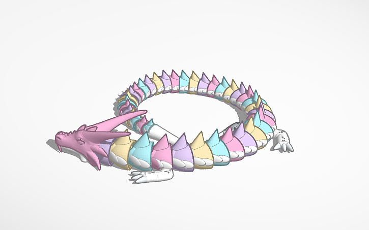 3D design pastel dragon 🐲 - Tinkercad