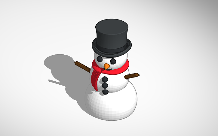3D design happy snowman - Tinkercad