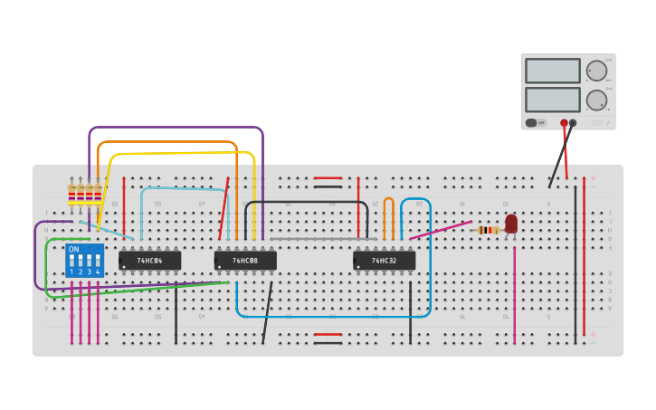 Circuit design ABCD - Tinkercad
