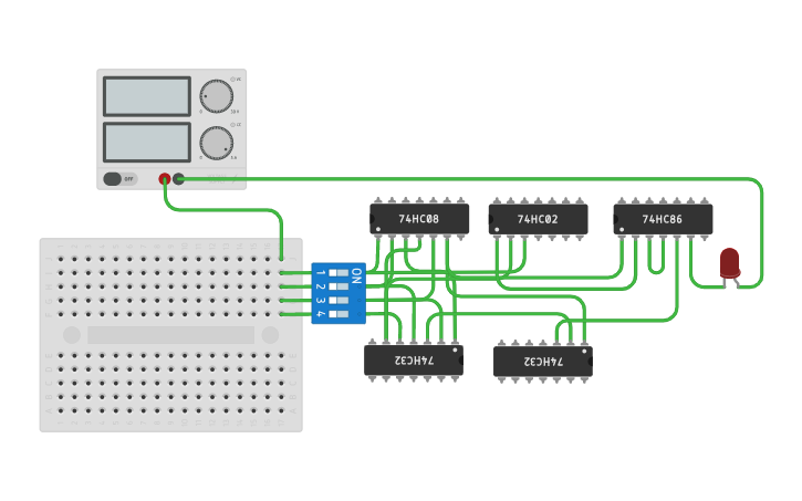 Circuit design combinational logic - Tinkercad
