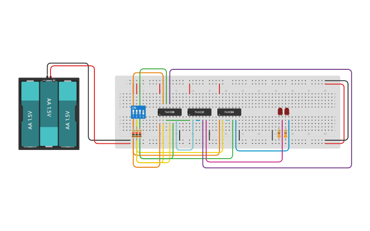 Circuit design full adder - Tinkercad