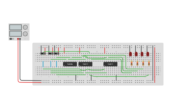 Circuit design 2 to 4 Decoder - Tinkercad