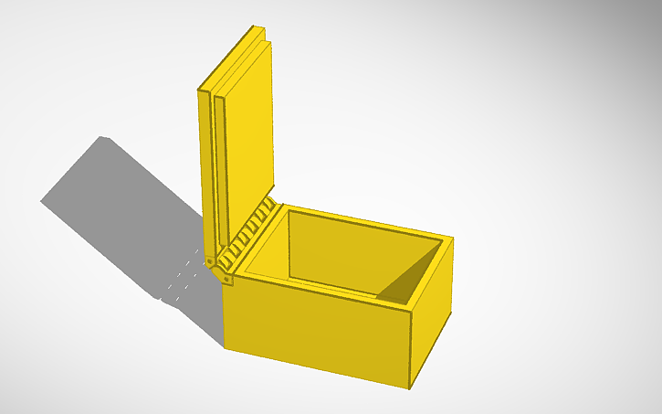 3D design Hinge 75mm with Box Thick Walls - Tinkercad