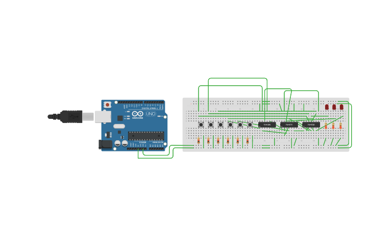 Circuit design PRIORITY ENCODER HARD - Tinkercad