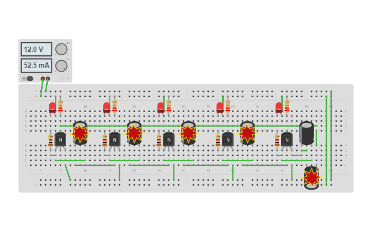 Circuit design TEJ2O1_Andy_Derevyanko_Chasing LED - Tinkercad