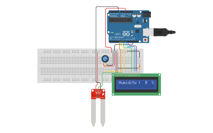 Autocad Humidity Sensor Circuit design Ground Humidity detection system - Tinkercad