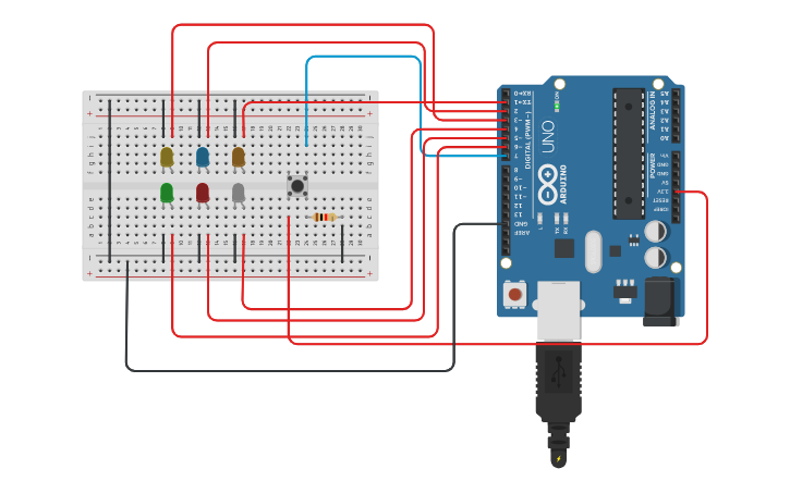 Circuit design Dice - Tinkercad