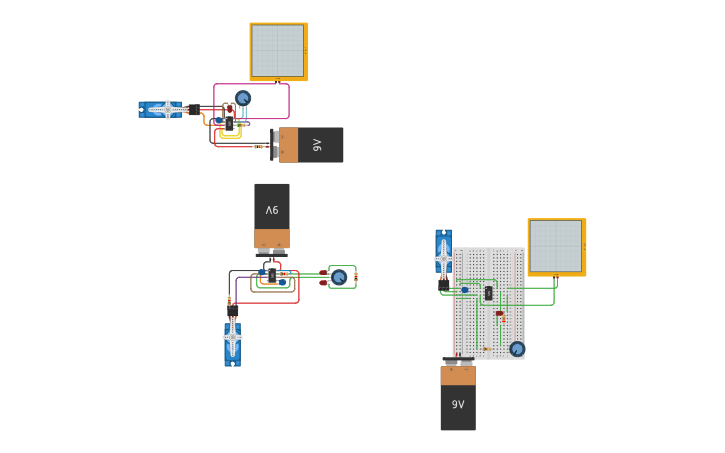 Circuit design 555 Servo - Tinkercad