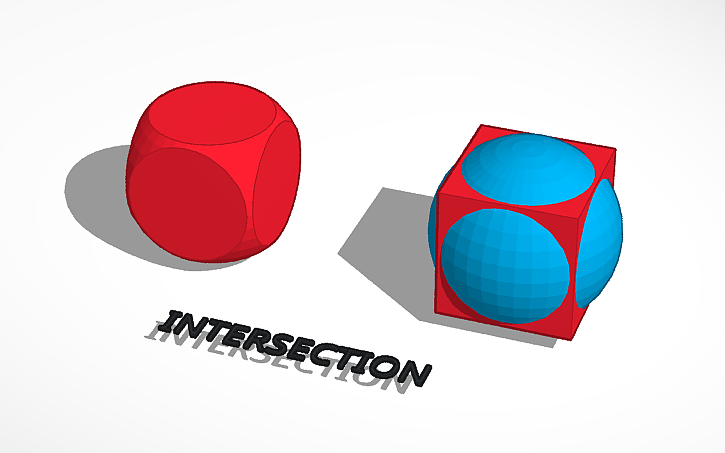 3D design Boolean Operations: Intersection - Tinkercad