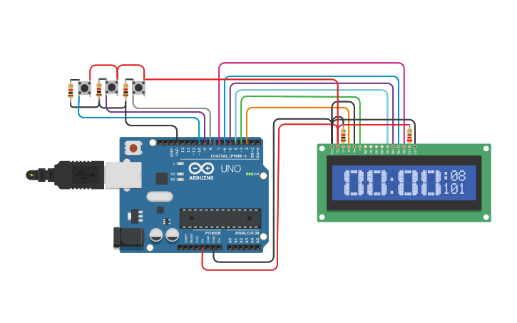 Circuit design CLOCK - Tinkercad