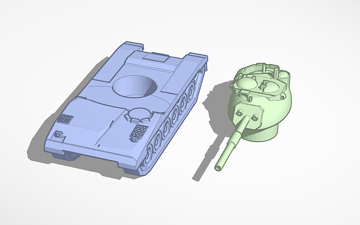3D design IDF Merkava with Patton turret concept - Tinkercad