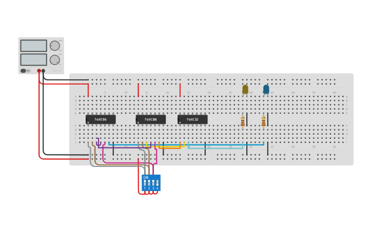 Circuit design LAB#6 Full Adder ckt - Tinkercad