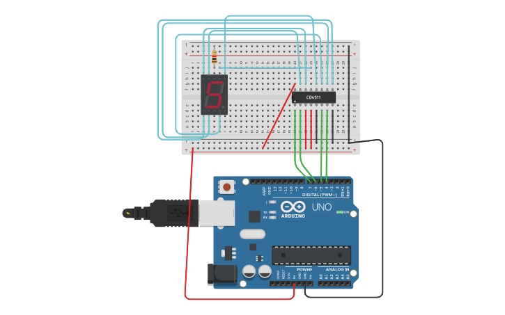 Circuit design number display - Tinkercad