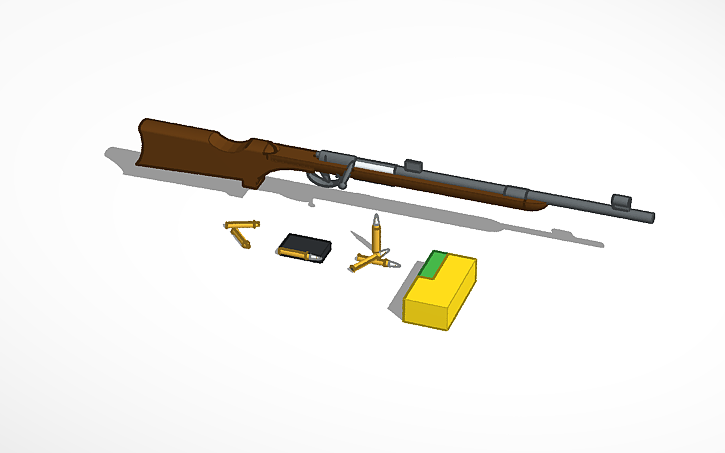 3D design 7mm Remington Magnum Bolt Action rifle - Tinkercad
