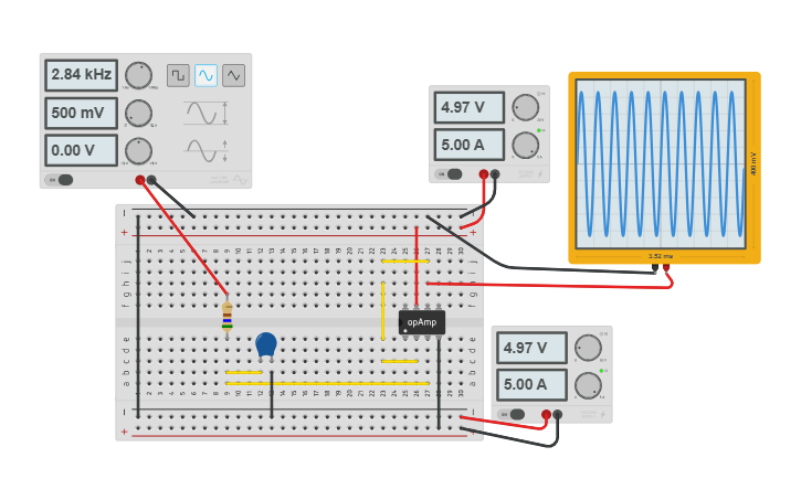 Circuit design Low Pass filter - Tinkercad