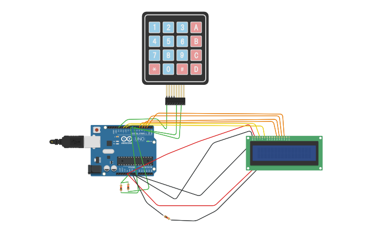 Circuit design Keyboard Arduino - Tinkercad