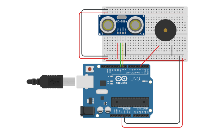Circuit design Simple Alarm System - Tinkercad
