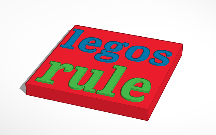3D design legos rule sign - Tinkercad