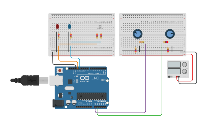Circuit design Comparador Analógico - Tinkercad