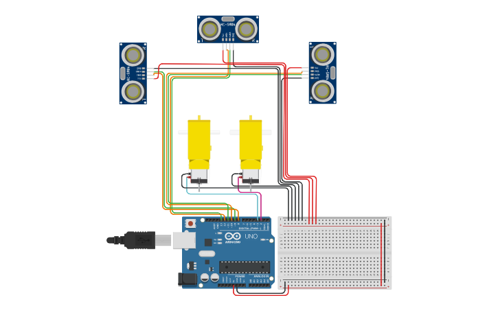 Circuit design Robot laberinto V3 - Tinkercad