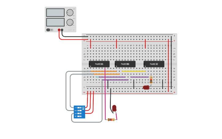 Circuit design Full adder - Tinkercad