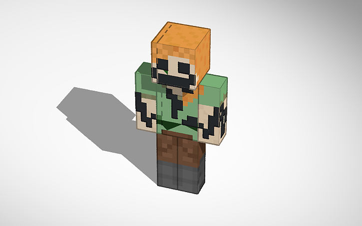 Distorted Alex Colouring In 3D design distorted Alex (Minecraft creepypasta) - Tinkercad