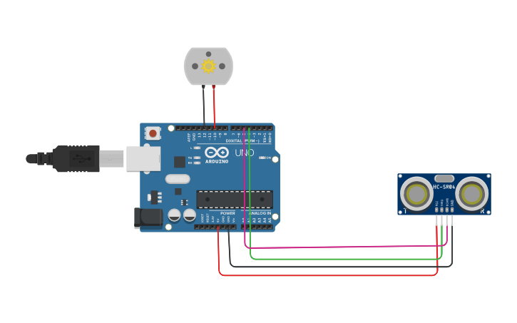 Circuit design Ultra_Sonic_Distance_Sensor - Tinkercad