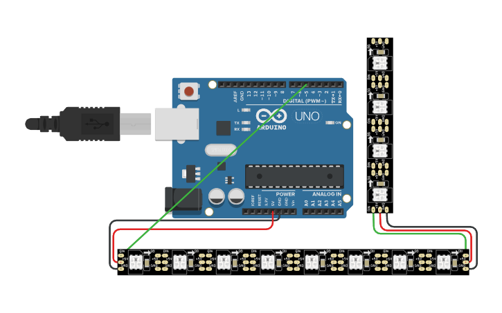 Circuit design Neo Strip (Rainbow effect) - Tinkercad