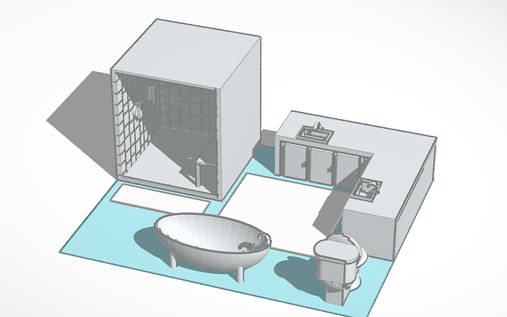 709 Tinker 3D design Modern Bathroom - Tinkercad