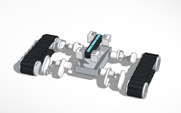 Simple Rover Tinkercad 3D design ROVER 5 vista explodida - Tinkercad