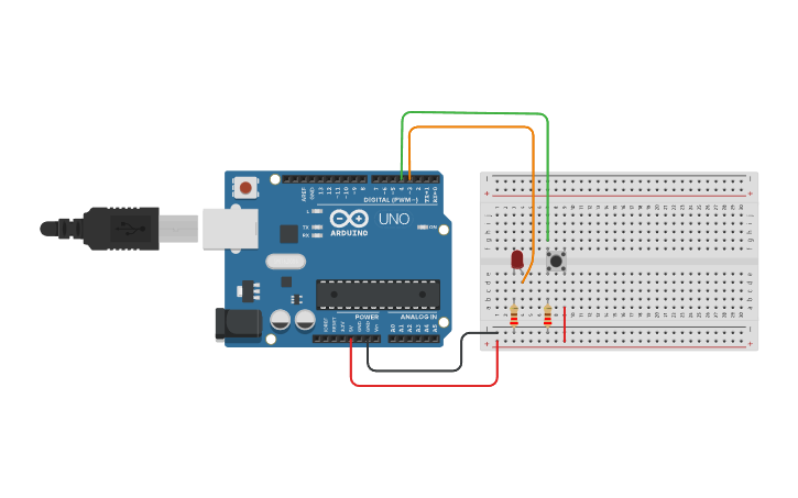 Circuit design A22 - Botão - Pushbutton - Tinkercad