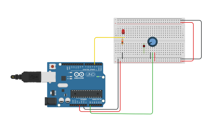 Circuit design PULSE WIDTH MODULATION - Tinkercad