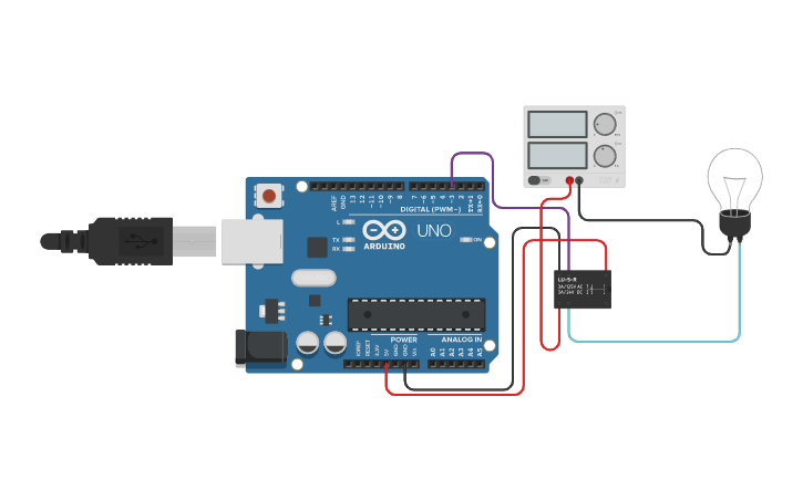 Circuit design RELAY - Tinkercad