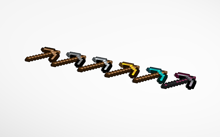 3D design Minecraft pickaxes - Tinkercad