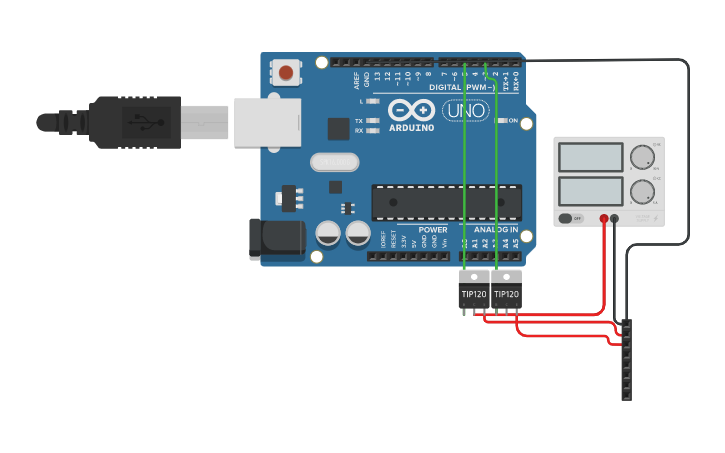 Circuit design Arduino motor driver - Tinkercad