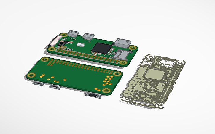 Raspberry Pi Cad/design 3D design Raspberry Pi Zero Detailed - Tinkercad